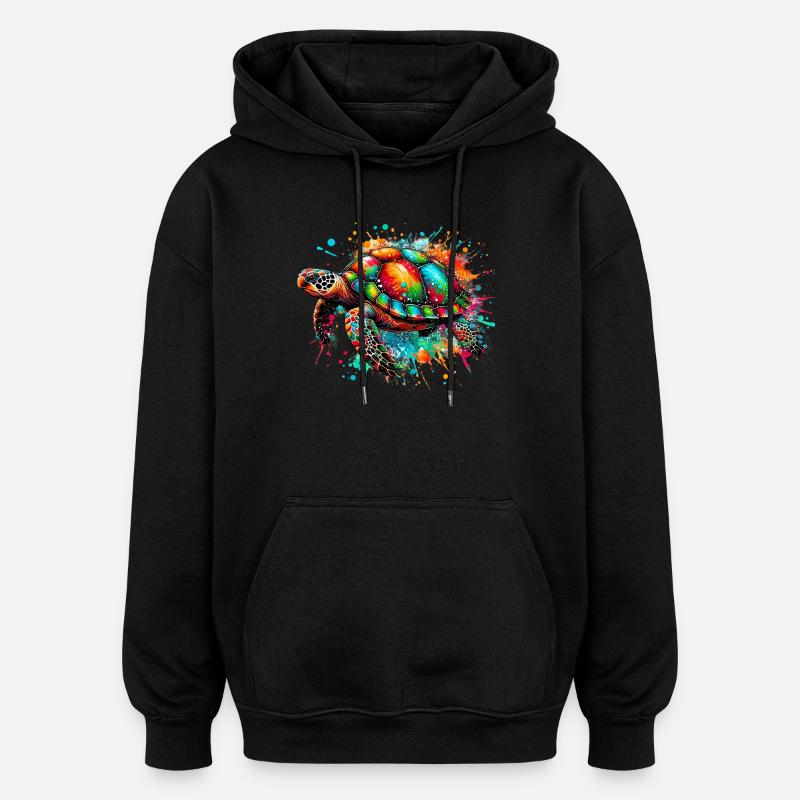 Turtle - Oversized Unisex Hoodie - black