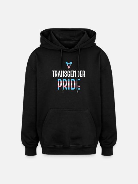 LGBTQ Pride Month - Transgender Pride - Oversized Unisex Hoodie - black