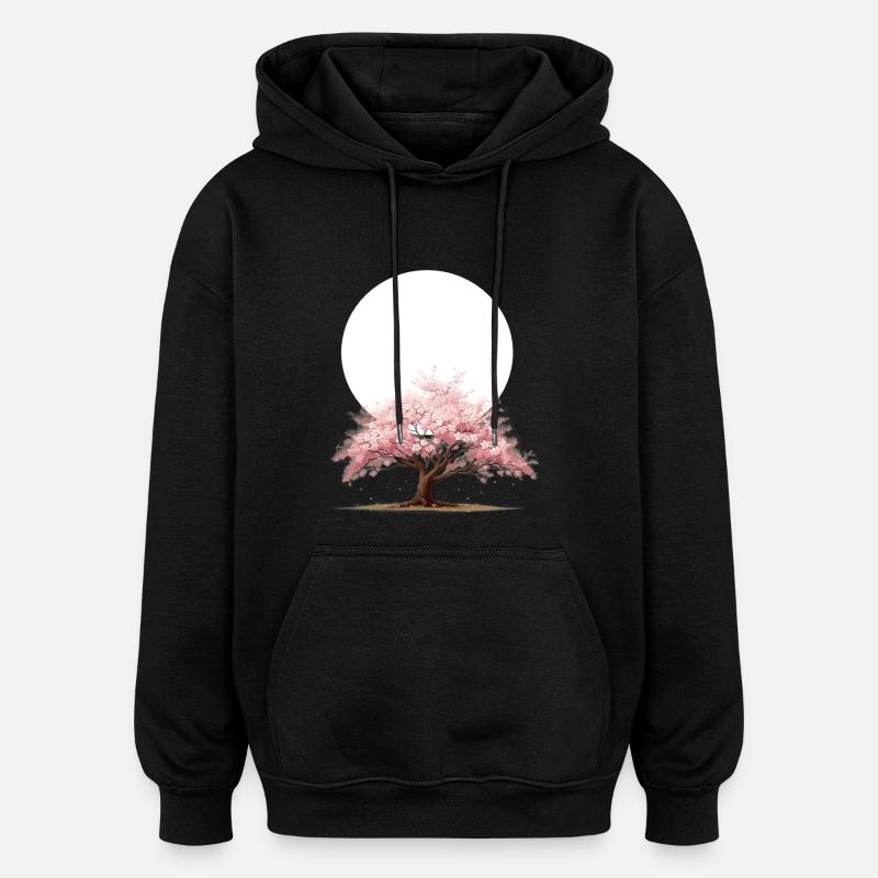 Cherry Tree - Oversized Unisex Hoodie - black