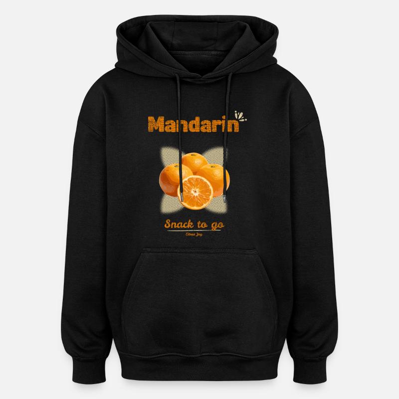 Mandarines | Snack à emporter - Sweat à capuche oversize unisexe - noir