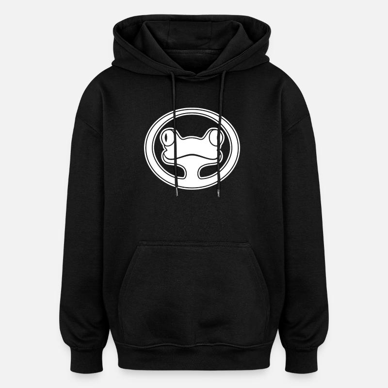 Frog Face: Smiley, Tropics & Nature - Oversized Unisex Hoodie - black