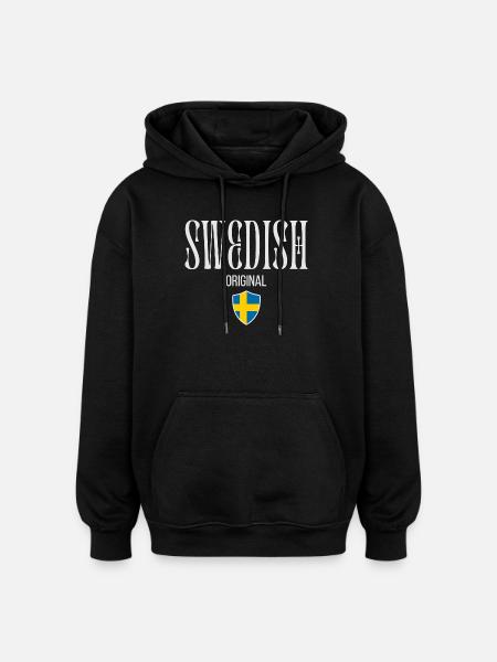 Original Swedish, Swedish Pride - Oversized Unisex Hoodie - black