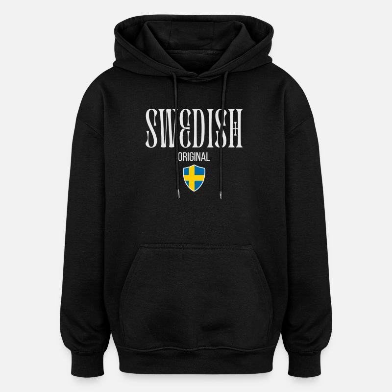 Original Swedish, Swedish Pride - Oversized Unisex Hoodie - black