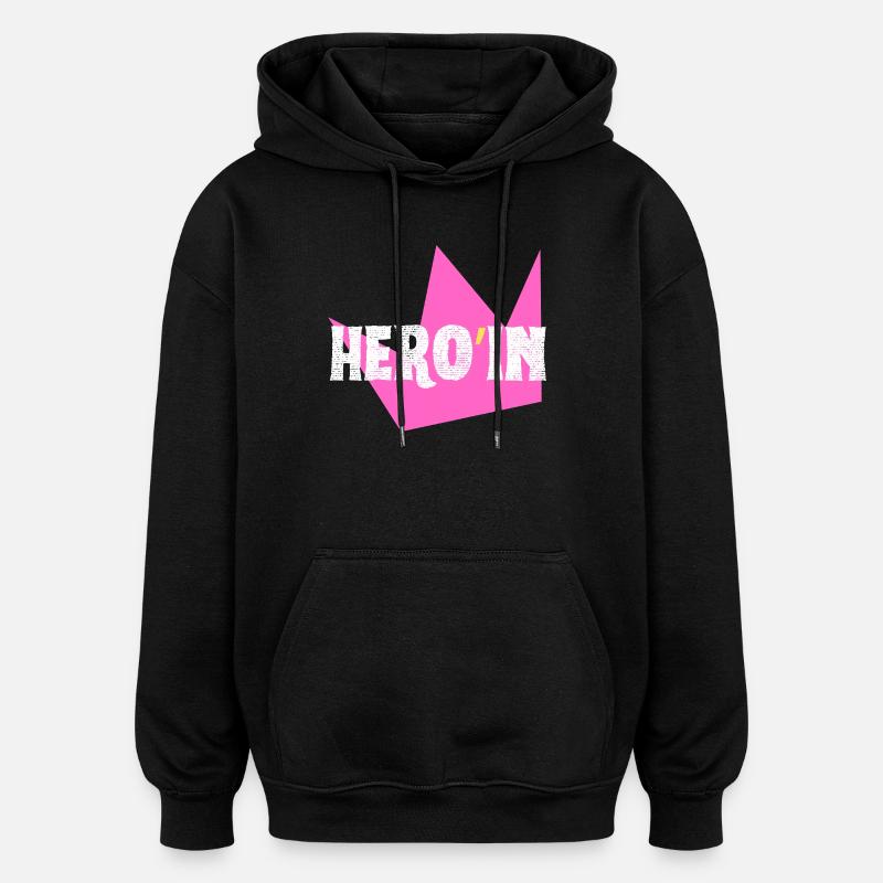 Heldin - Oversized Unisex Hoodie - Schwarz