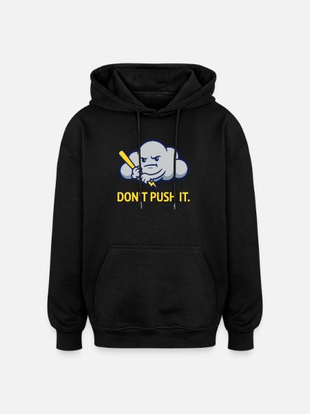 The Grumpy Storm Cloud Warning - Sweat à capuche oversize unisexe - noir