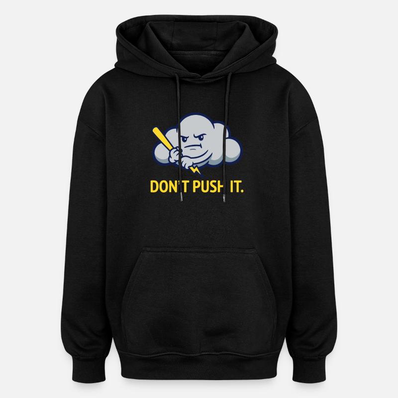 The Grumpy Storm Cloud Warning - Oversized Unisex Hoodie - black