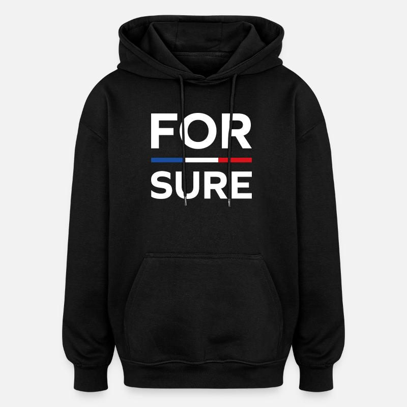 macron For sure - Sweat à capuche oversize unisexe - noir