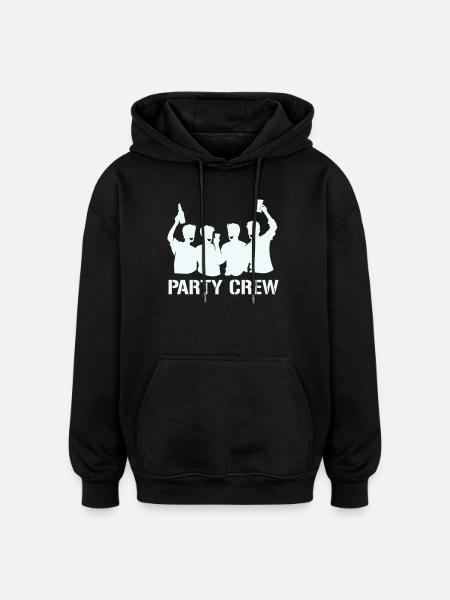 Party Crew Silhouette mit Prosten - Oversized Unisex Hoodie - Schwarz