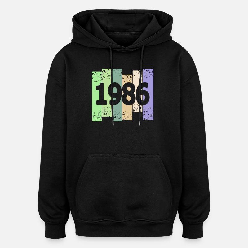 Artwork 1986 - Oversized Unisex Hoodie - black