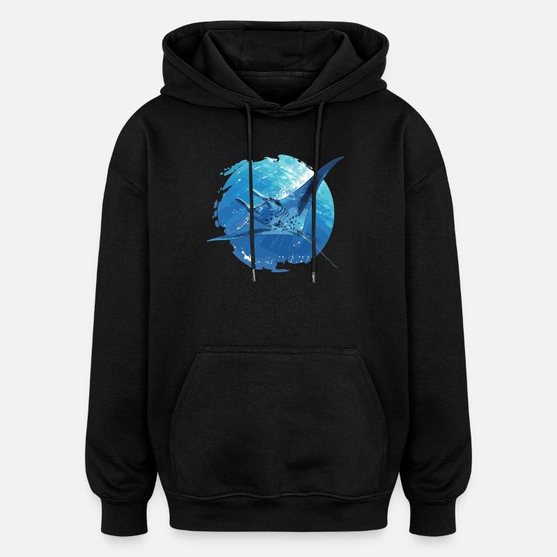 Rays Manta Rays - Oversized Unisex Hoodie - black