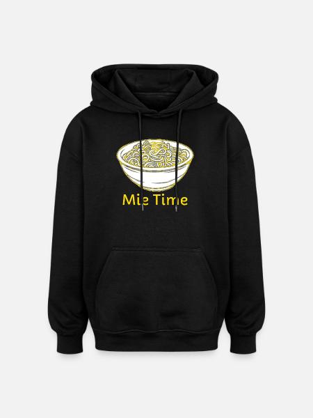 Mie Time Noodle Bowl - Oversized Unisex Hoodie - black