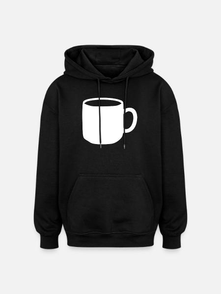 White Mug Gift - Oversized Unisex Hoodie - black