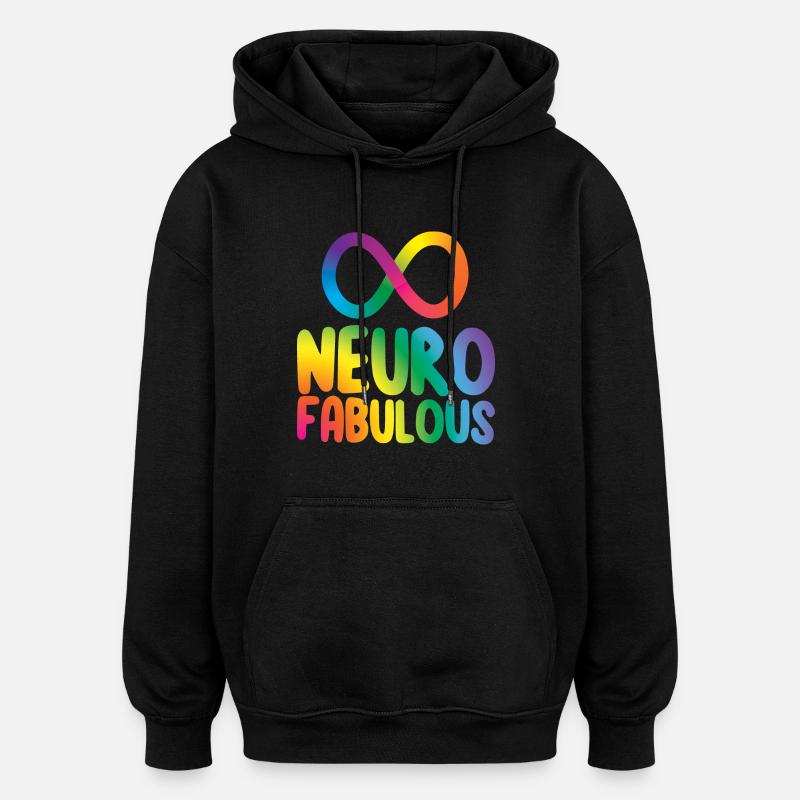 Neurofabulous - Sweat à capuche oversize unisexe - noir