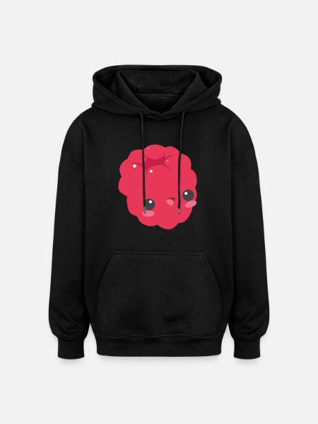 framboise douce - Sweat à capuche oversize unisexe - noir