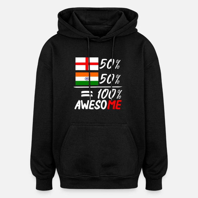Half English Half Indian - Sweat à capuche oversize unisexe - noir