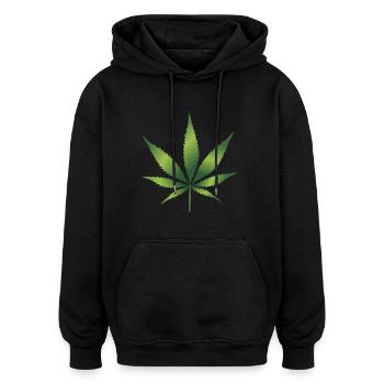 herbes thym romarin persil origan aneth - Sweat à capuche oversize unisexe - noir - Devant - Noah (186cm)