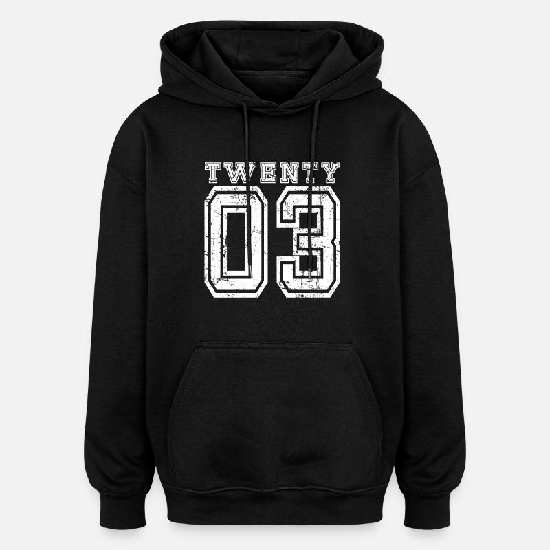 vingt 2003 - Sweat à capuche oversize unisexe - noir