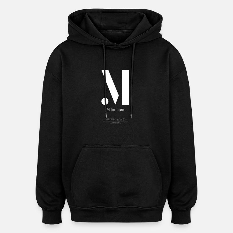 München - Oversized Unisex Hoodie - Schwarz