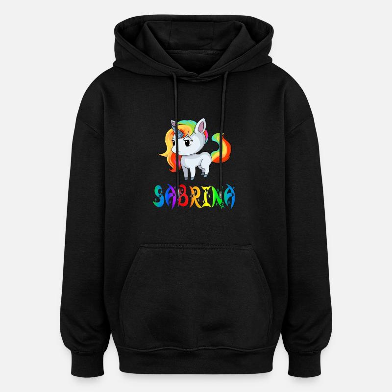 Sabrina Einhorn - Sweat à capuche oversize unisexe - noir