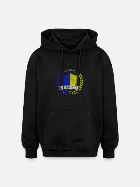 Gütesiegel Oberlausitzer Original - Oversized Unisex Hoodie - Schwarz