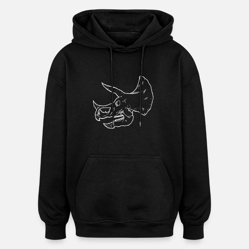 squelette de dinosaure - Triceratops Skull - Sweat à capuche oversize unisexe - noir