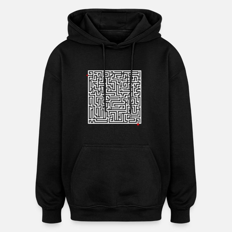 Labyrinth Rätsel - Oversized Unisex Hoodie - Schwarz