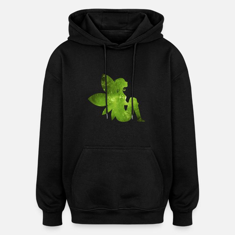 Grüne Fee Geschenk Idee Elfe - Oversized Unisex Hoodie - Schwarz