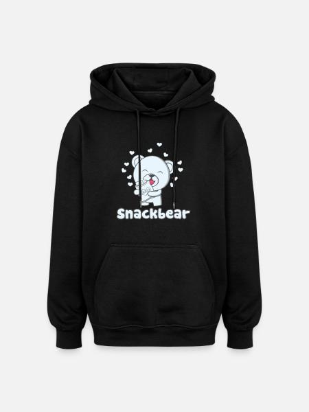 Snack bear / snack bear with heart - Oversized Unisex Hoodie - black
