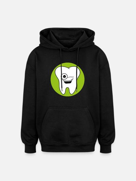 Dental office logo tooth - Oversized Unisex Hoodie - black