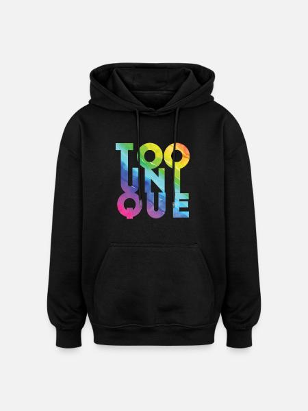 Trop unique - Sweat à capuche oversize unisexe - noir