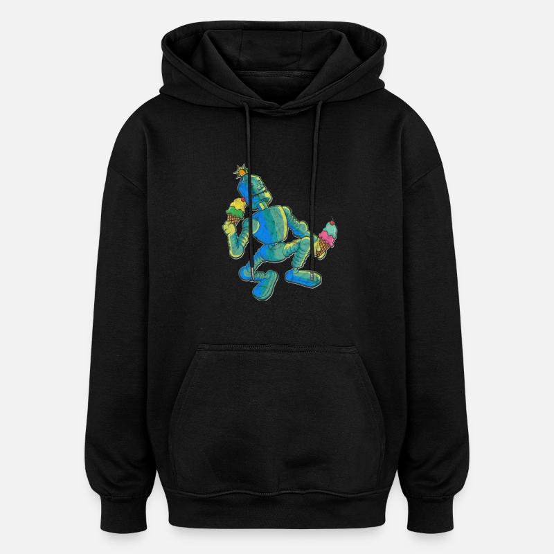 Enfants de glace Robot - Sweat à capuche oversize unisexe - noir