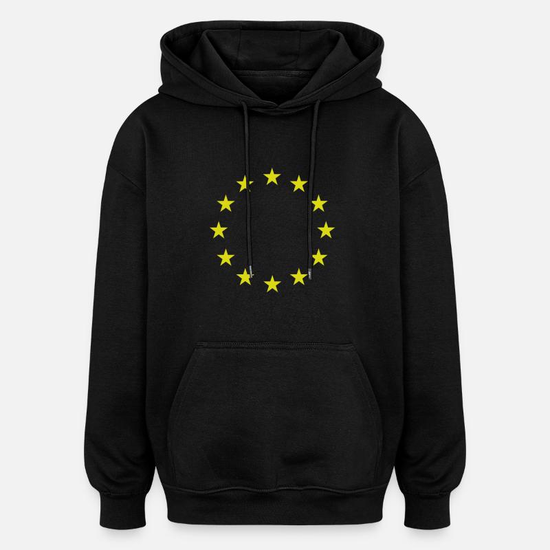 europe | UE | étoiles - Sweat à capuche oversize unisexe - noir