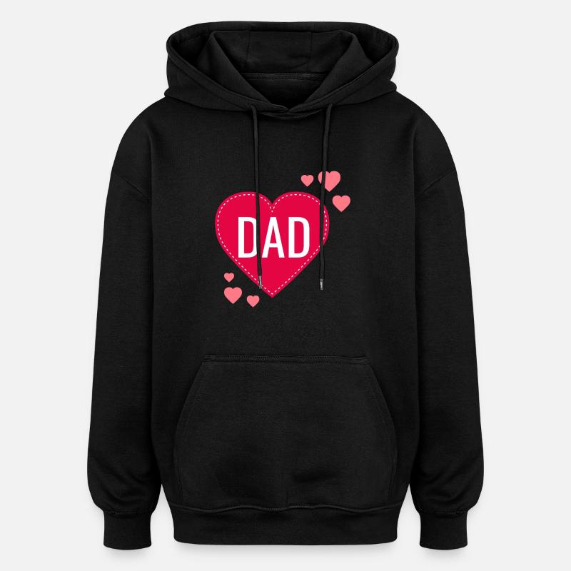 L'AMOUR DAD - Sweat à capuche oversize unisexe - noir