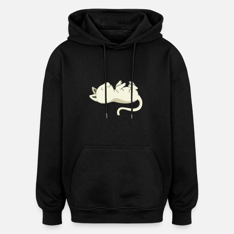 Sleeping kitten gift pet - Oversized Unisex Hoodie - black