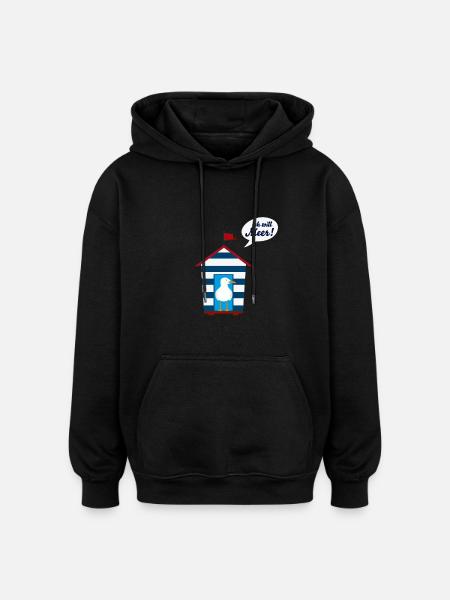 ich will Meer - Oversized Unisex Hoodie - Schwarz