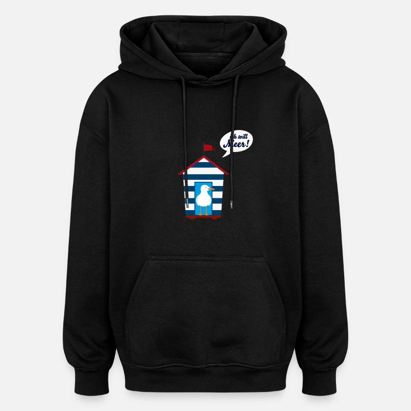 Je veux la mer - Sweat à capuche oversize unisexe - noir