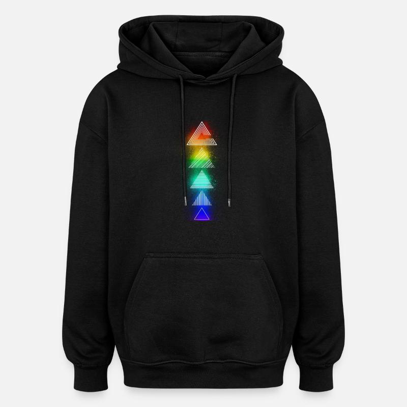 Neon Dreick Bunt - Oversized Unisex Hoodie - Schwarz