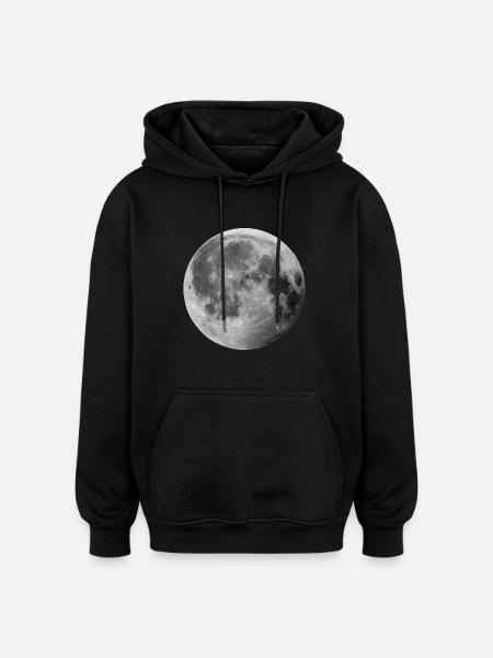 Moon - Oversized Unisex Hoodie - black