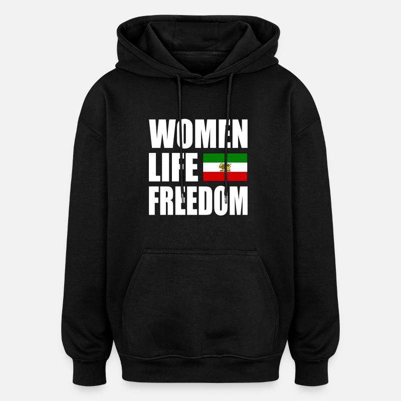 Women life freedom - Sweat à capuche oversize unisexe - noir