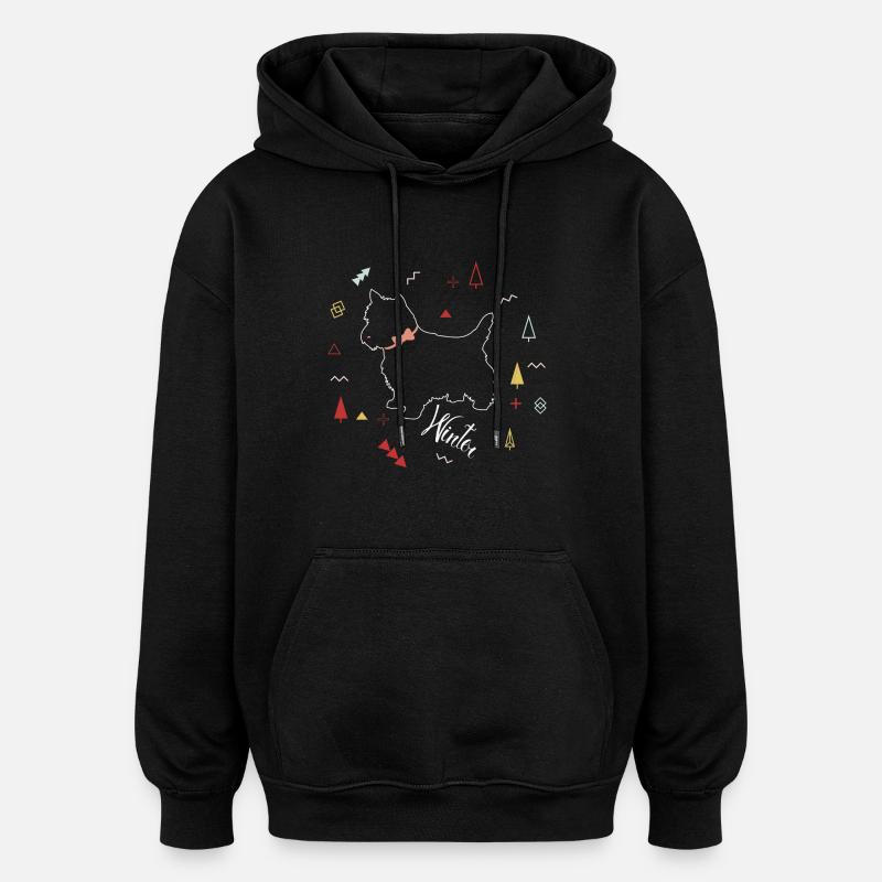 WINTER DOG COLLECTION - Oversized Unisex Hoodie - black