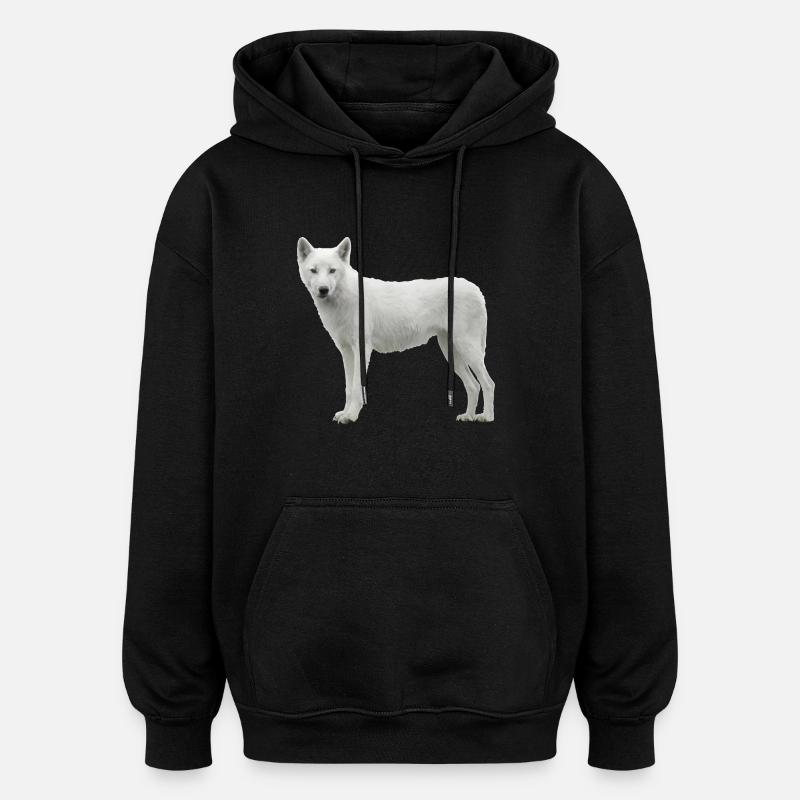 Wolf - Oversized Unisex Hoodie - black