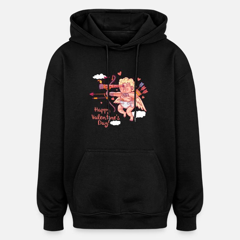 L'armatura con arco e freccia diffonde amore - Felpa con cappuccio unisex oversize - nero