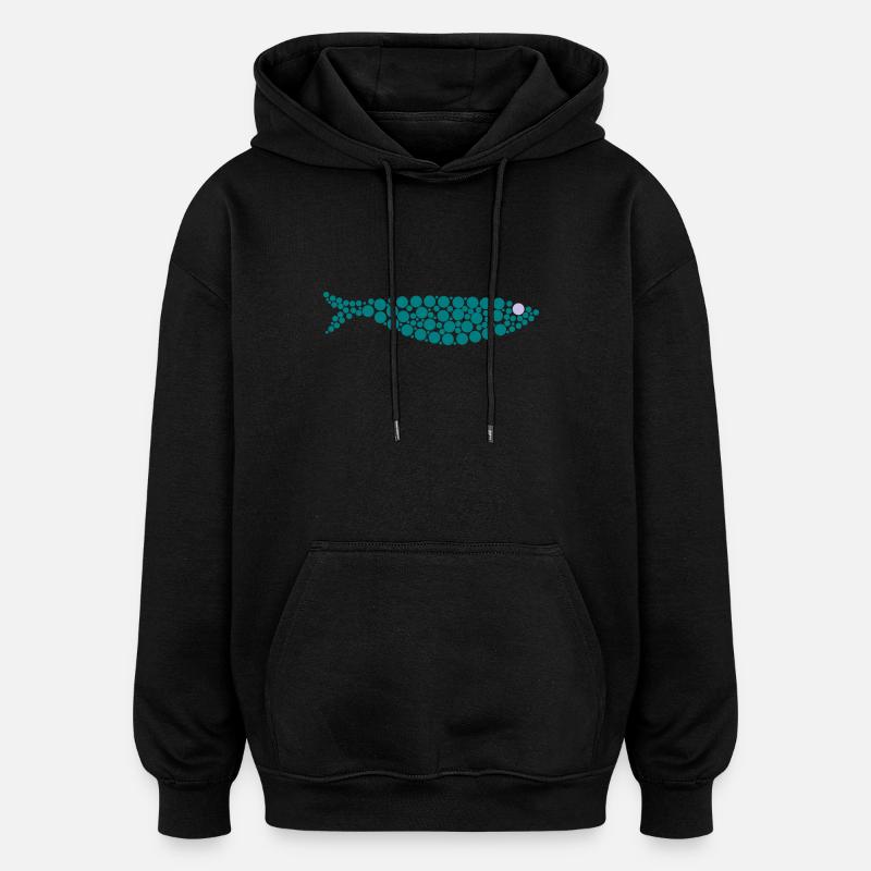Sardine - Oversized Unisex Hoodie - Schwarz