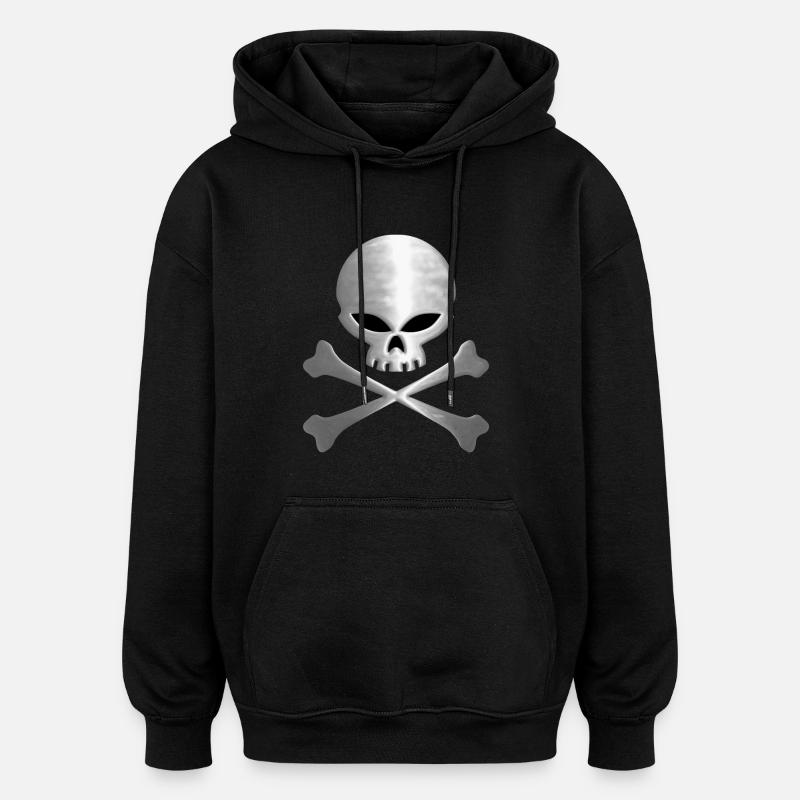 skull - Sweat à capuche oversize unisexe - noir