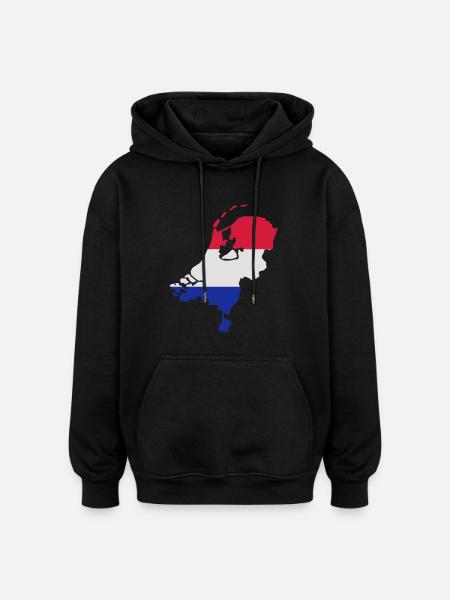 Pays-Bas - Sweat à capuche oversize unisexe - noir