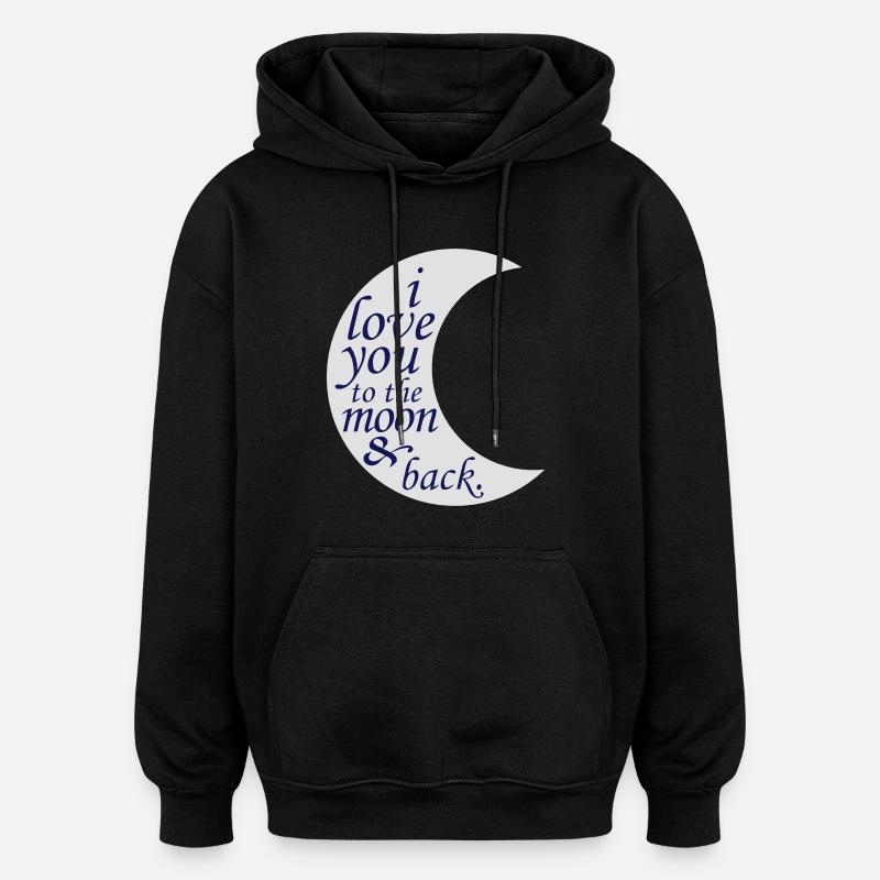 T'AIME À LA LUNE - Sweat à capuche oversize unisexe - noir