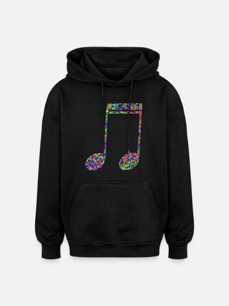 Musiknote - Oversized Unisex Hoodie - Schwarz