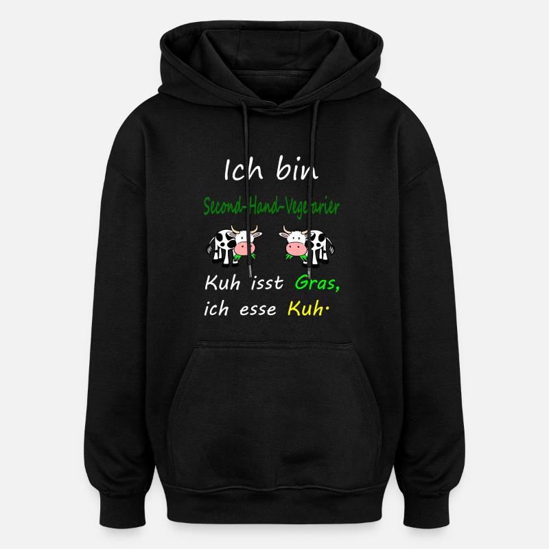 Kuh - Oversized Unisex Hoodie - Schwarz
