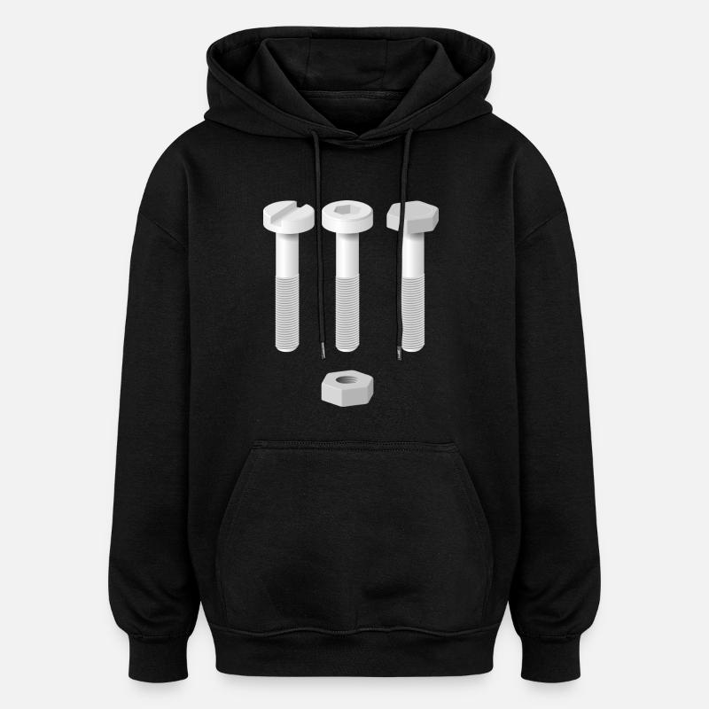 Vis et écrous - Sweat à capuche oversize unisexe - noir