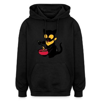 Georgie a du bol - Sweat à capuche oversize unisexe - noir - Devant - Noah (186cm)